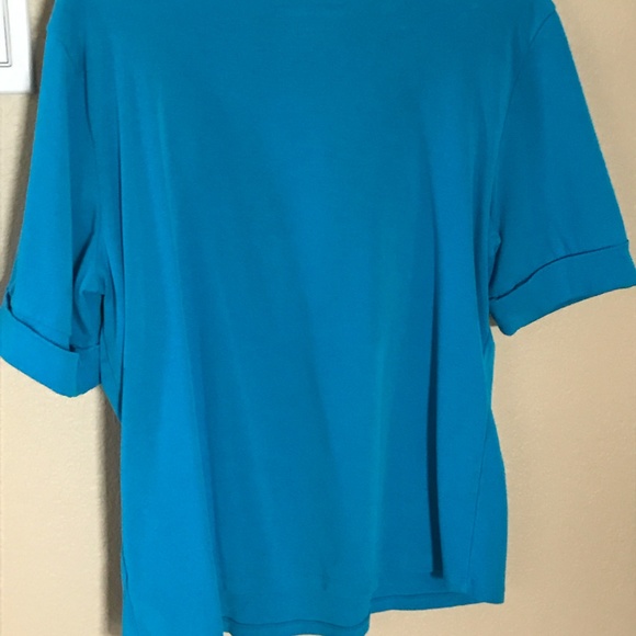 Ellen Tracy Short Sleeve Tee WIth Rolled Sleeves Size Large - Picture 4 of 6